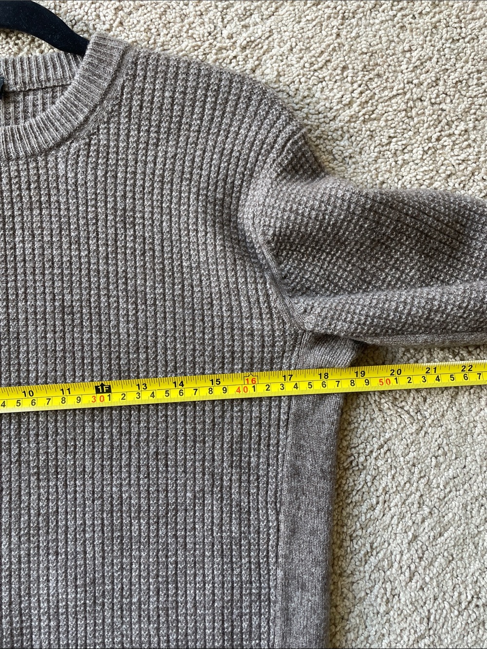 Muji Yak Hair Wool Ribbed Crewneck Sweater Taupe Women’s M Minimalist Natural - Picture 8 of 10